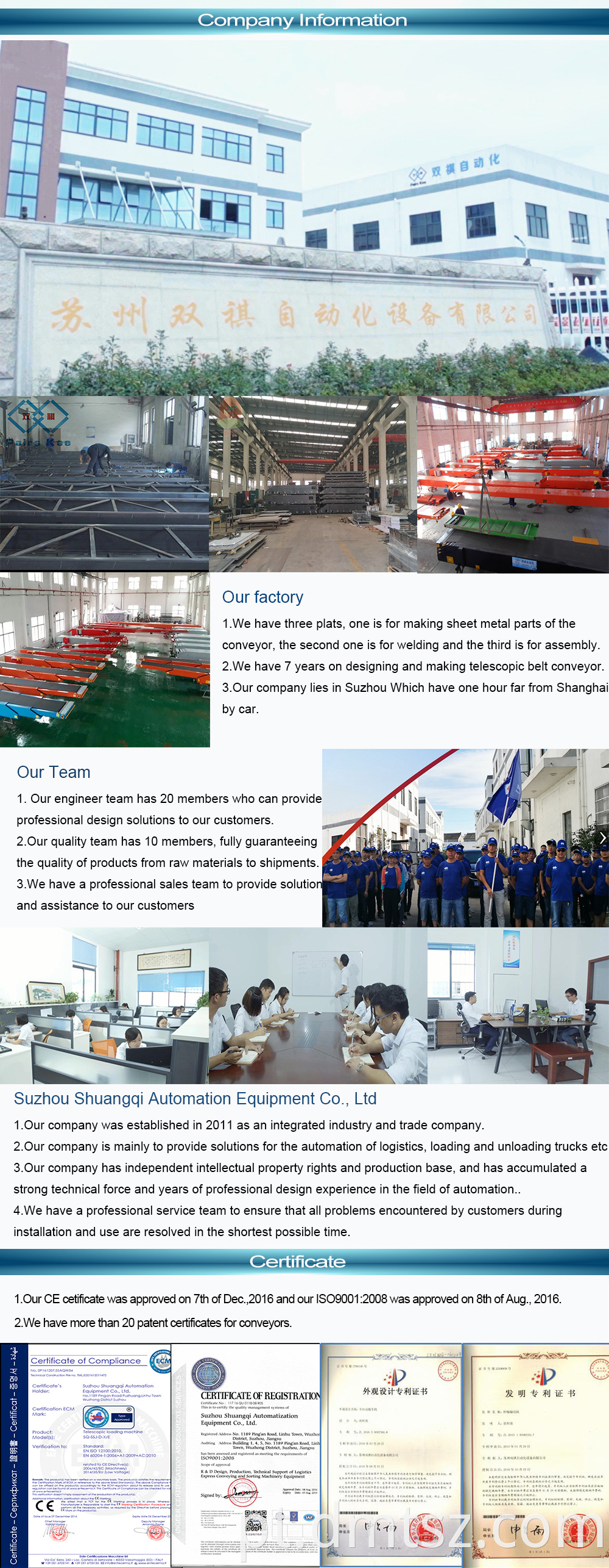 Shuangqi automatic truck container loading conveyor